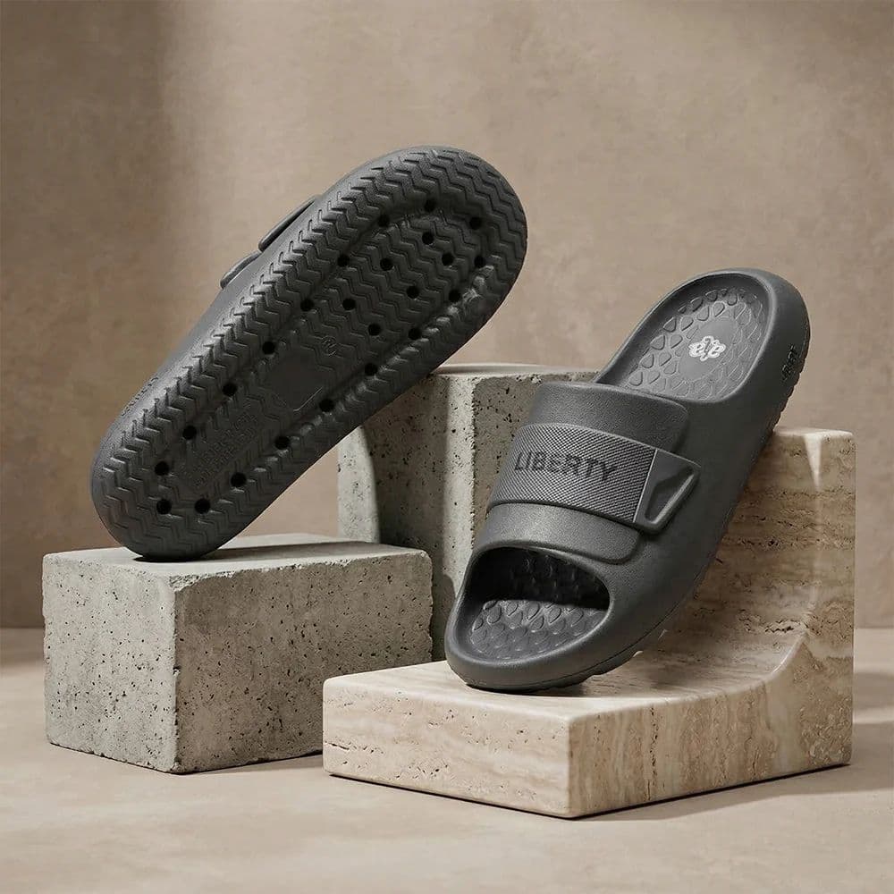 A HA DAILYWALK Dark Grey Casual Slip on Slides for Men by Liberty — photo 2