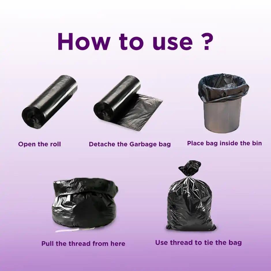 Ezee Premium Large Size Garbage Bag With Detachable Tie Tape — photo 2