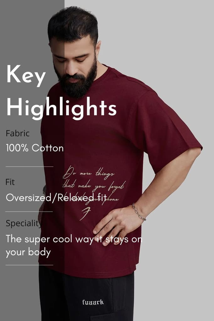 Inspiration Oversized T-shirt Maroon — photo 8