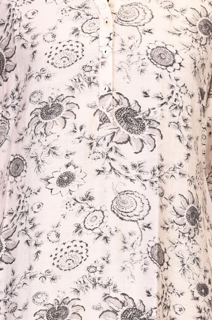 Off-White Floral Printed Straight Kurta — photo 2