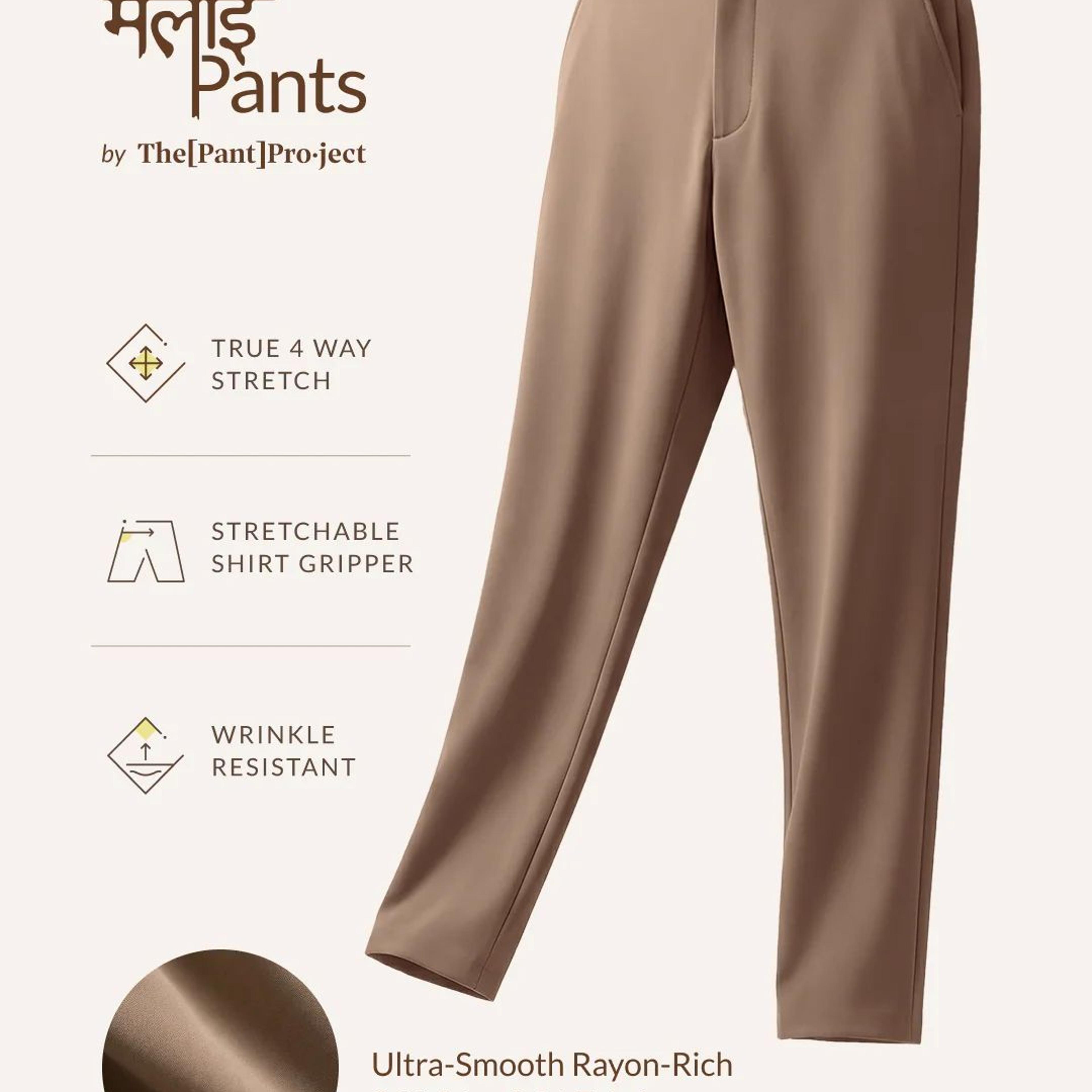 Malai Khaki Soft-touch Slim Fit Power Stretch Pants