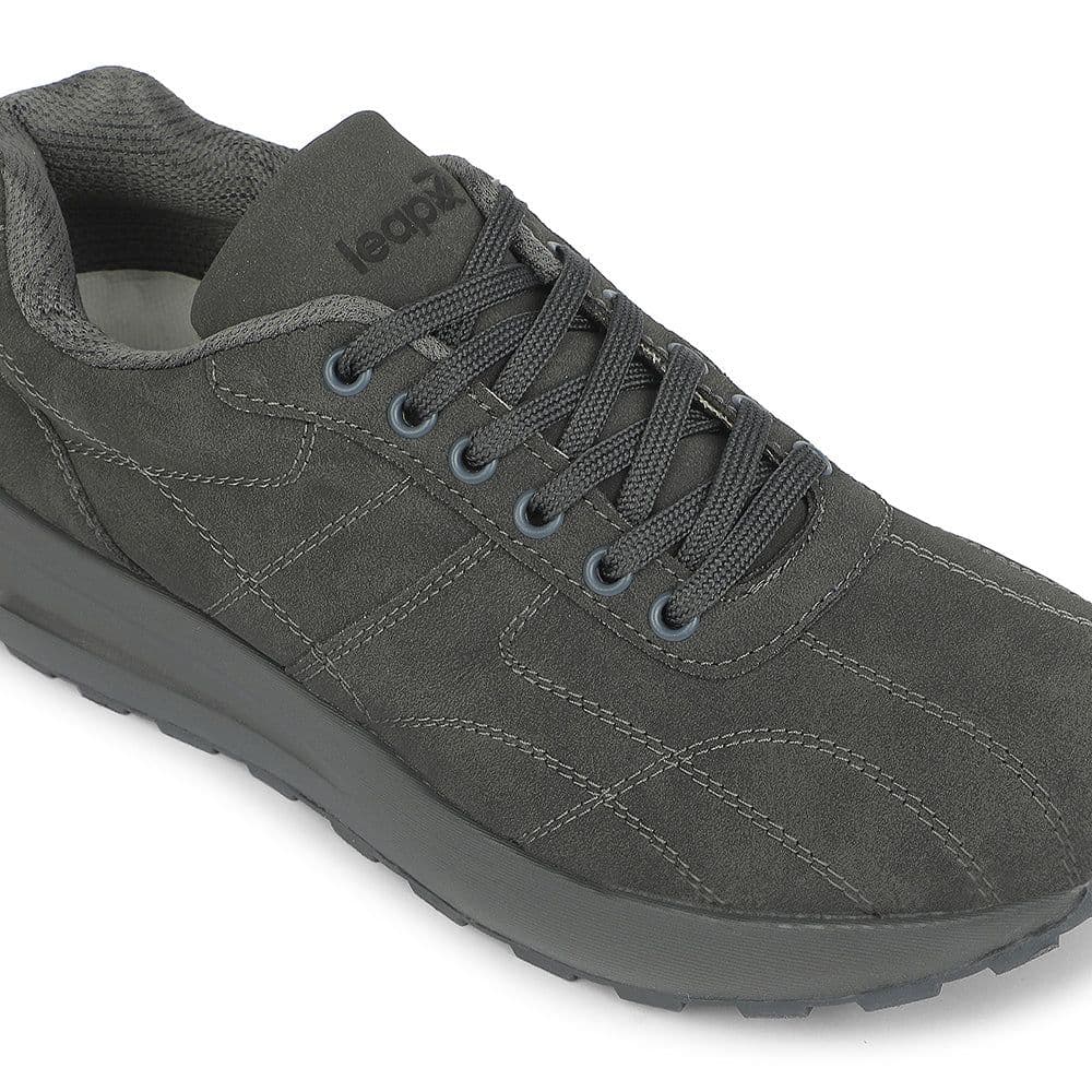 LEAP7X Grey Sports Lacing Running Shoes for Men GOLA-25D by Liberty — photo 5