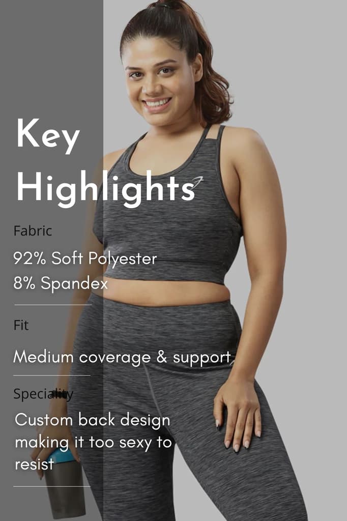Essential Melange Sports Bra Grey — photo 7