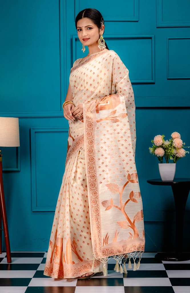 Mimosa Women's Woven Design Banarasi Style Art Silk Saree With Blouse Piece : SA00001828HWFREE — photo 4