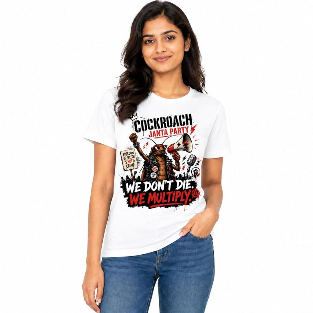 Cockroach Janta Party Graphic Printed T-Shirt | Unisex for Men & Women | Classic Fit Graphic Print| | 100% Cotton