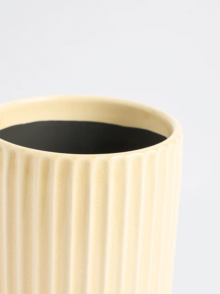 Westside Home Off White Striped Ceramic Planter — photo 3
