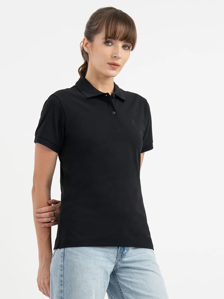 Polo T Shirts for Women in Black — photo 6