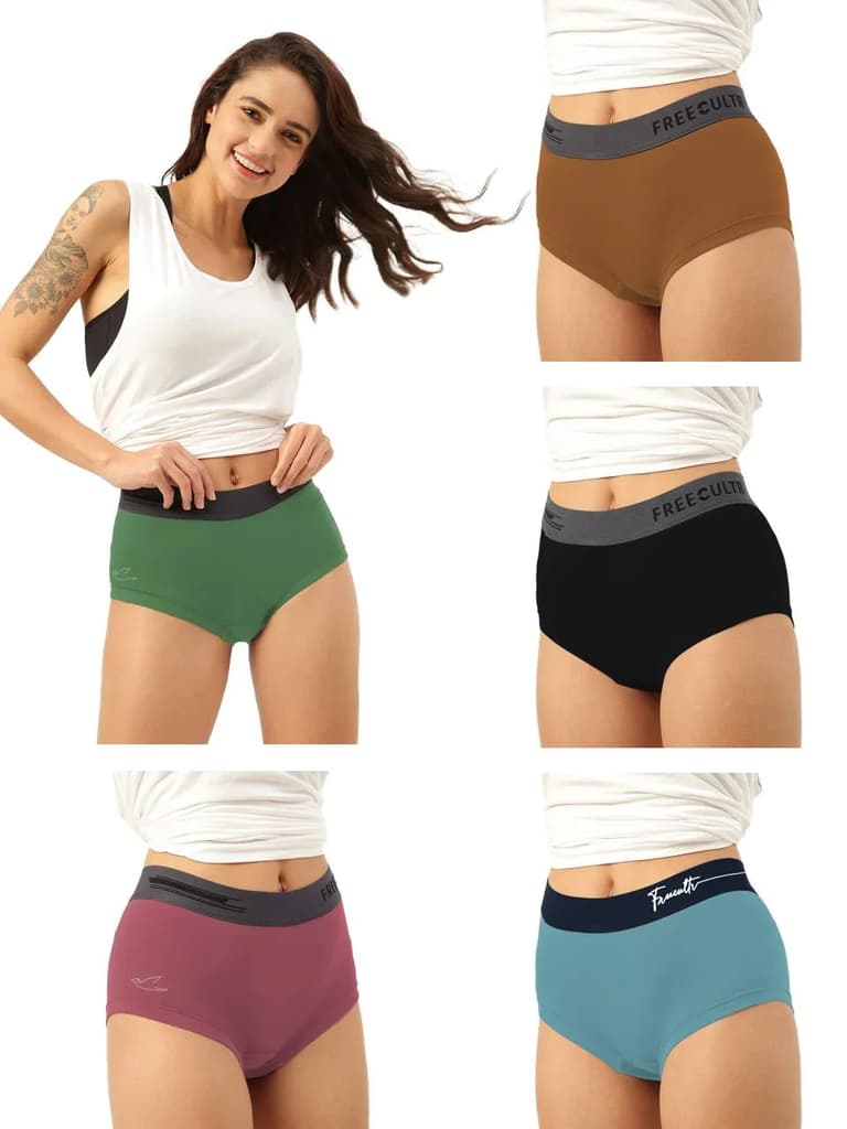 Women's Micro Modal Solid Waistband Boxer Brief With Cult Waistband (Pack of 5) — photo 11