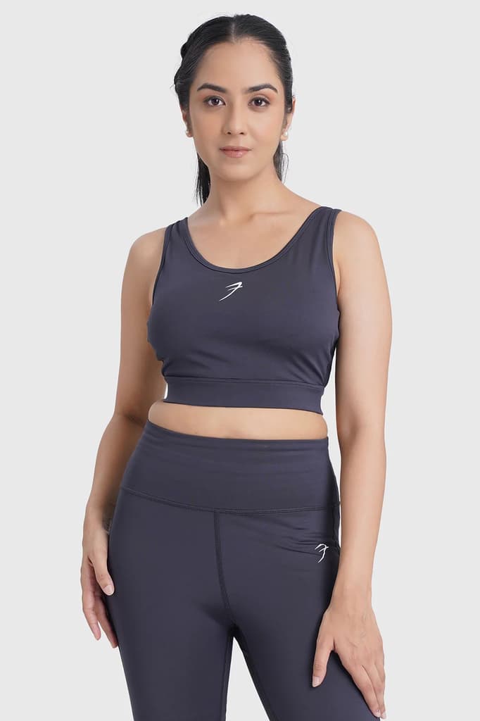 Active Full Support Sports Bra Coal — XS