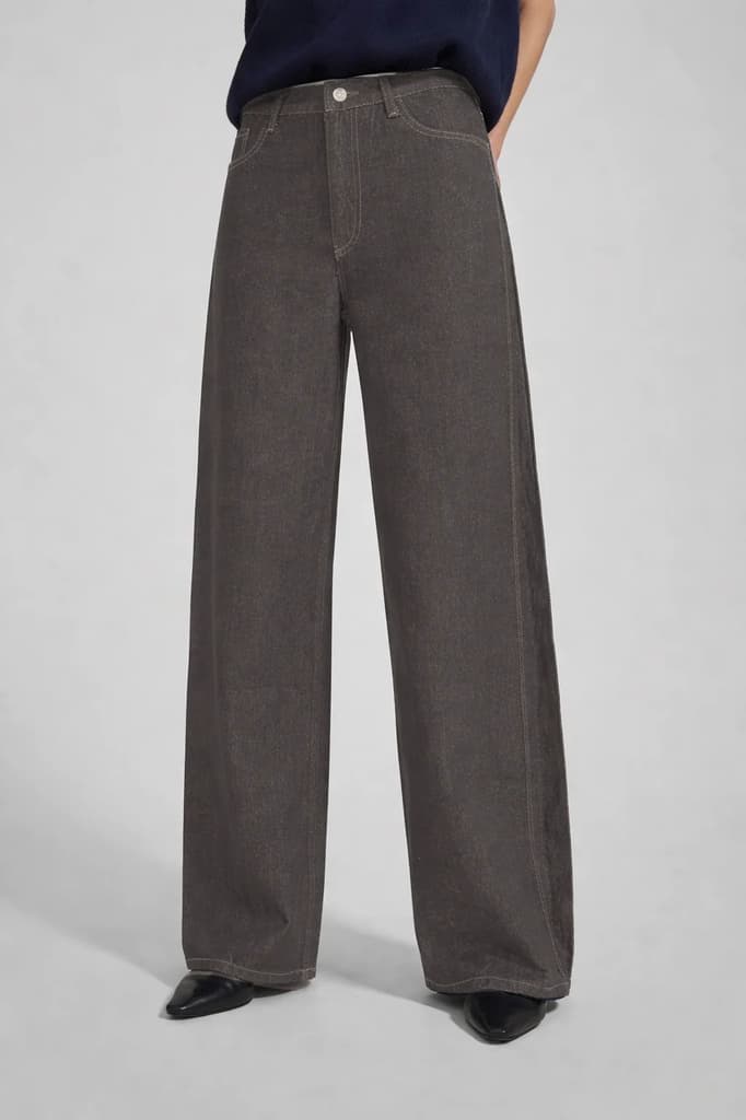 Denim-Inspired Pleated Pants — photo 7