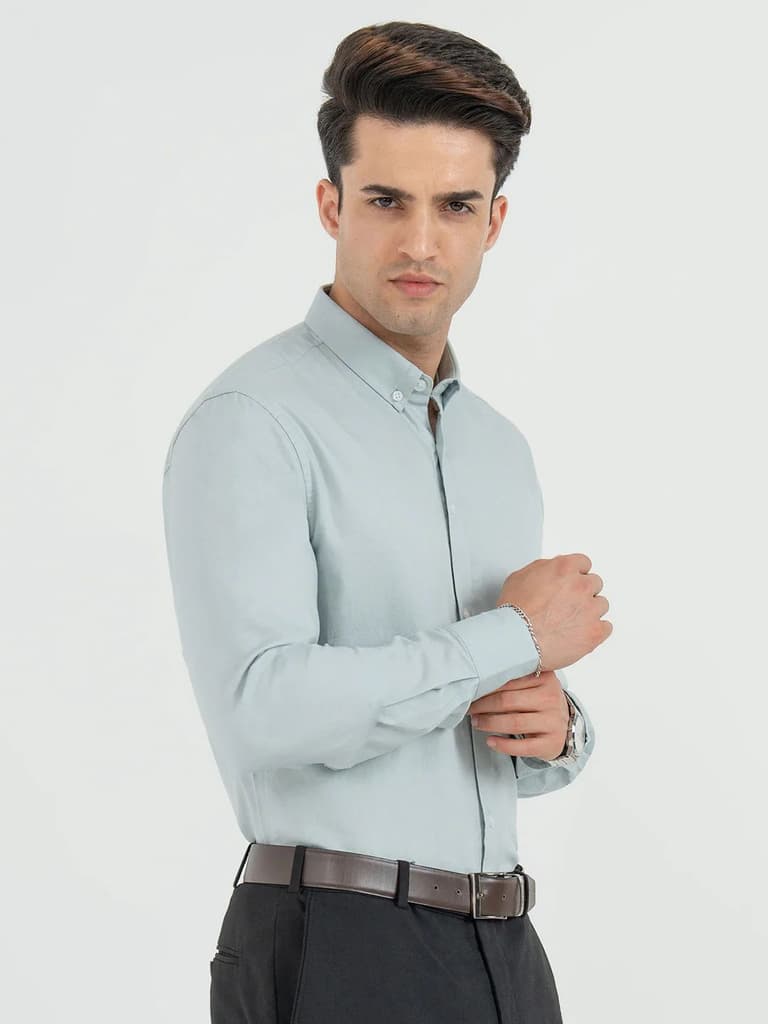 Shirts for Men in Sage | Birdeye Full Sleeve Formal Shirt — photo 6