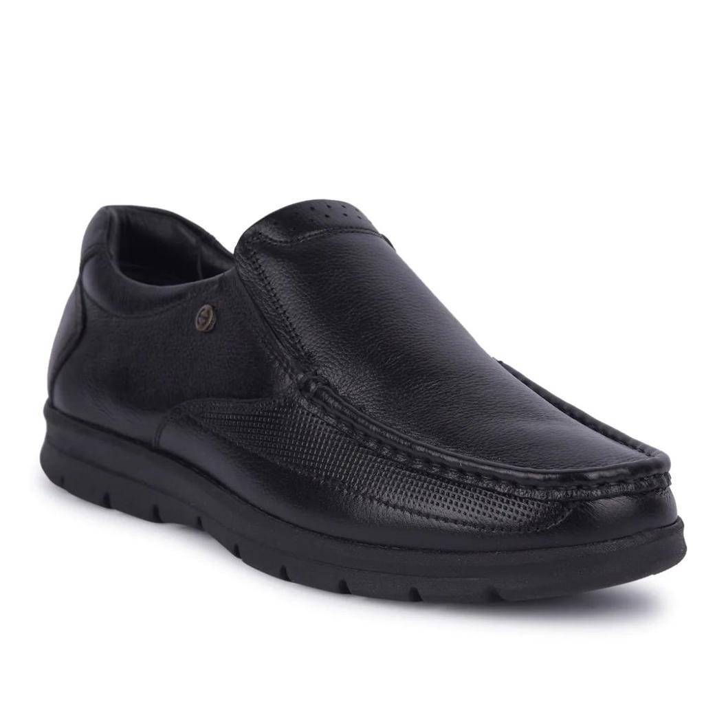 Healers Black Formal Non Lacing Moccasin For Men OSL-22 By Liberty