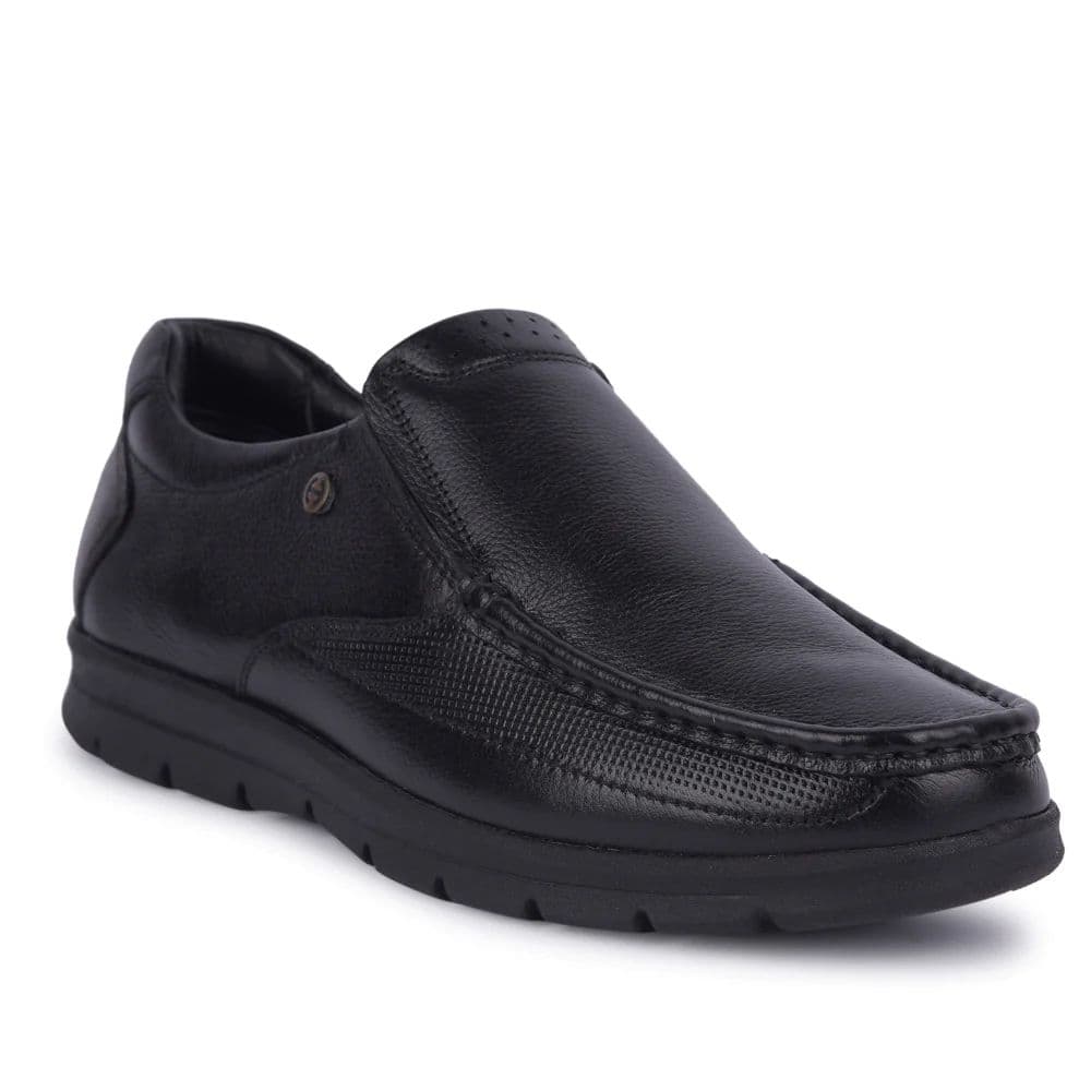 Healers Black Formal Non Lacing Moccasin For Men OSL-22 By Liberty — 6/40 / Black