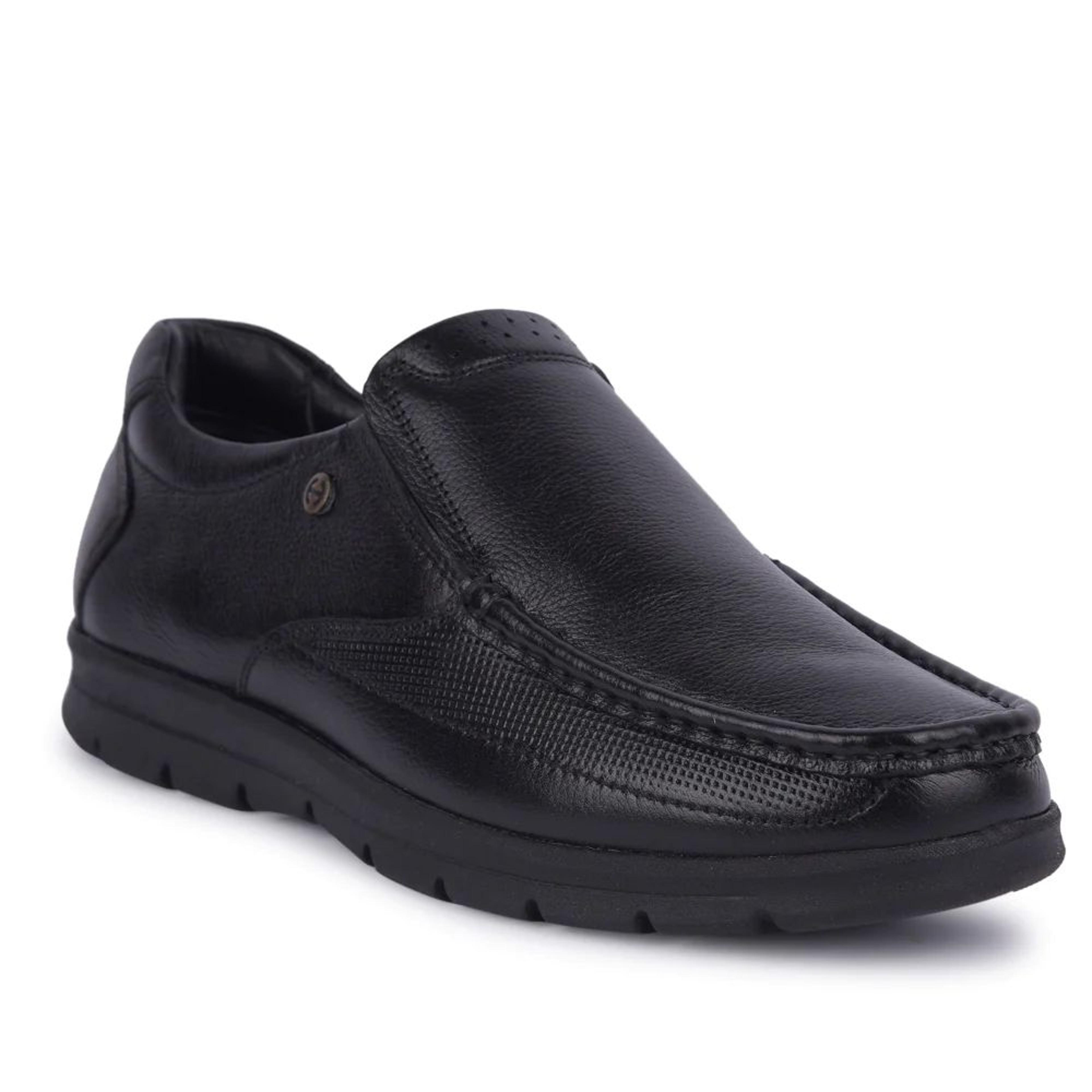 Healers Black Formal Non Lacing Moccasin For Men OSL-22 By Liberty