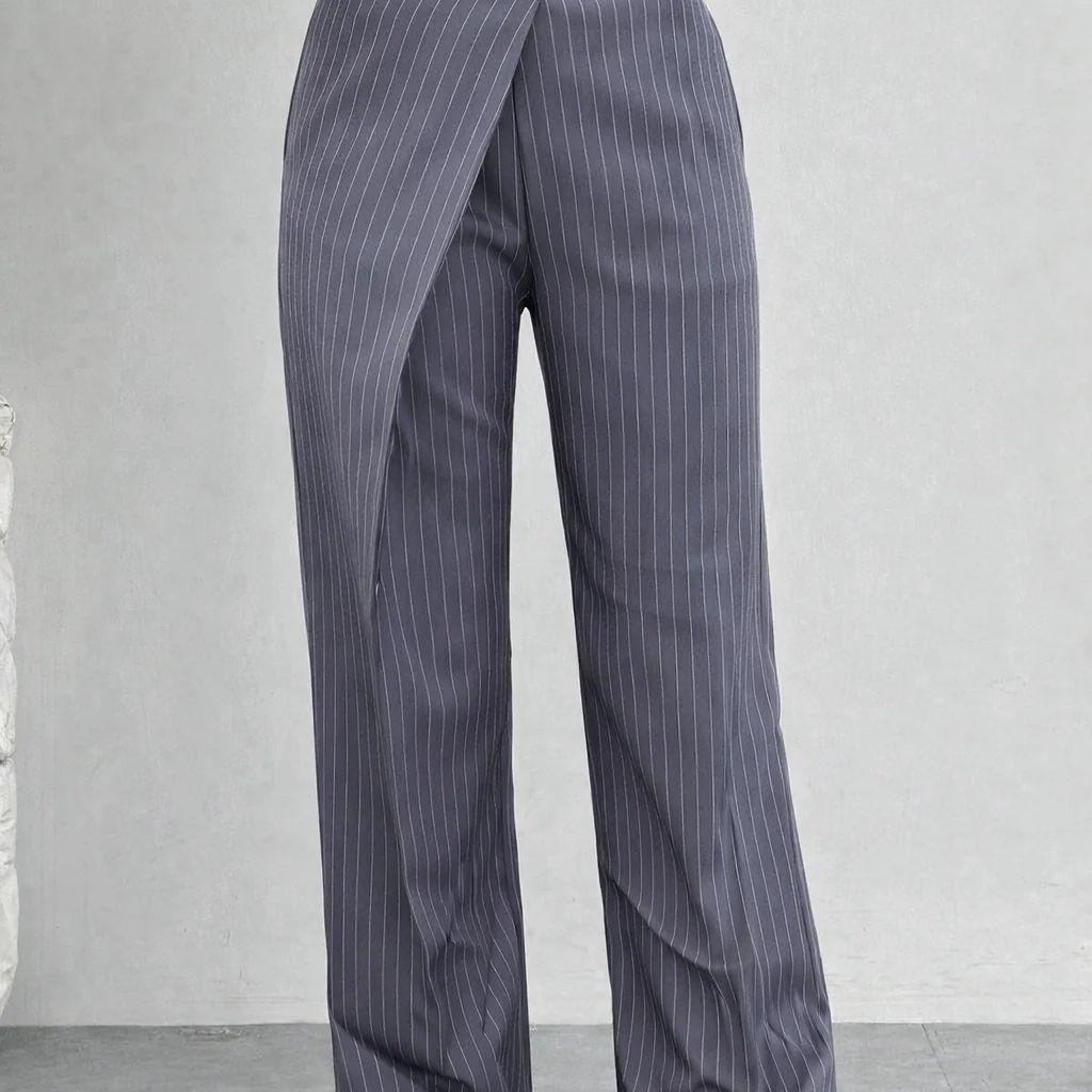 Off Front Pleat Tailored Trousers