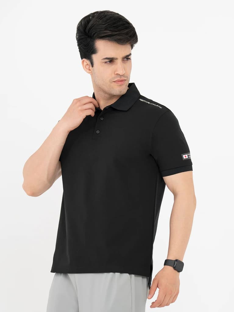 T Shirts for Men in Black | Printed Polo T Shirt — photo 2