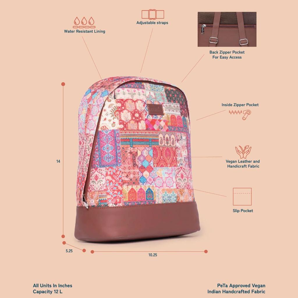 Bidri Kaiser Statement Backpack & Kutch Gamthi Dome Daypack Combo