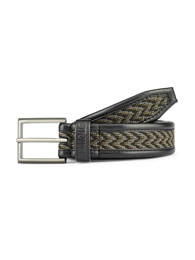 Jacquard Braided Black Unisex Belt — Black / FS