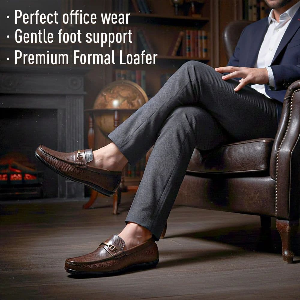 Fortune VAL-34E Brown Casual Non Lacing Loafers for Men by Liberty — photo 2