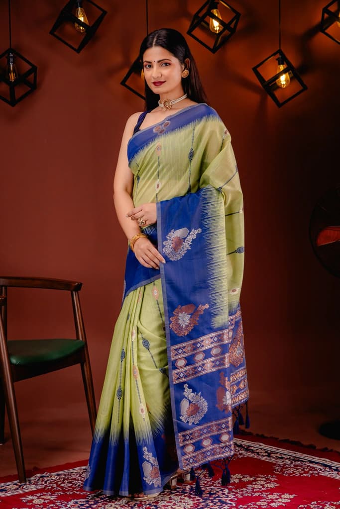 Mimosa Women's Woven Design Banarasi Style Art Silk Saree With Blouse Piece : SA00001795PSFREE — photo 4