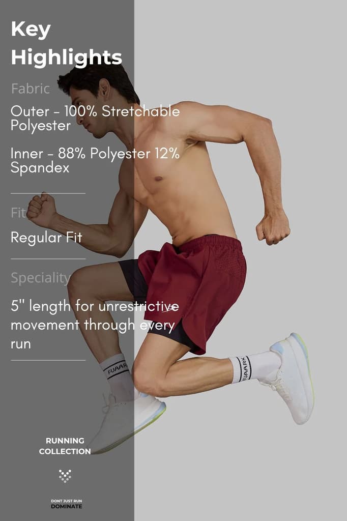 Hyper 5" Running Shorts Maroon — photo 7