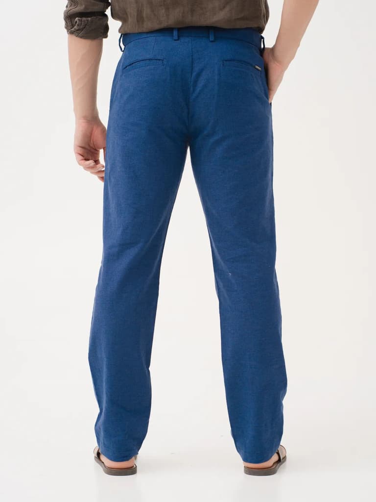 Aqualon Blue 100% Linen Pants