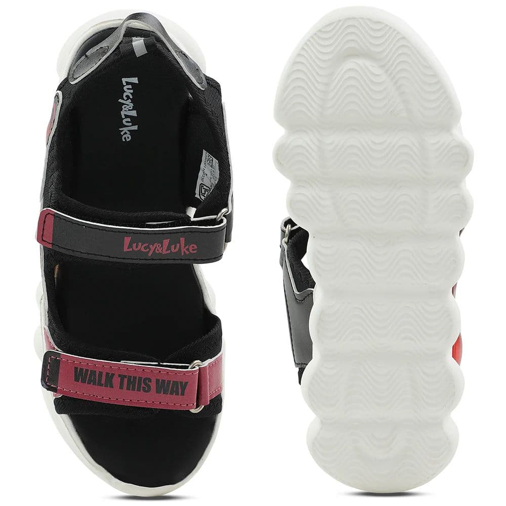Lucy & Luke Black Casual Sandal For Kids SWINGS-1 By Liberty — photo 6
