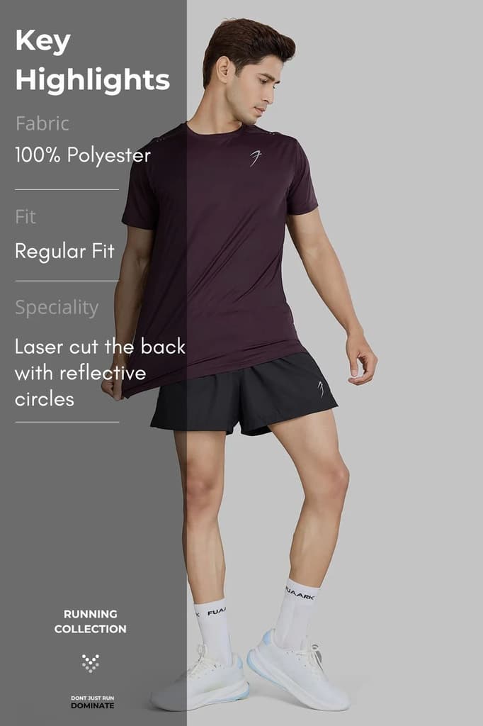Laser Cut Running T-shirt Raisin — photo 8