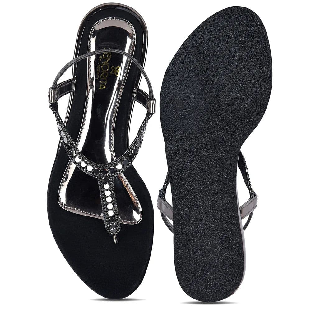 Senorita STY-179E Black Casual Flat Sandal for Women by Liberty — photo 6
