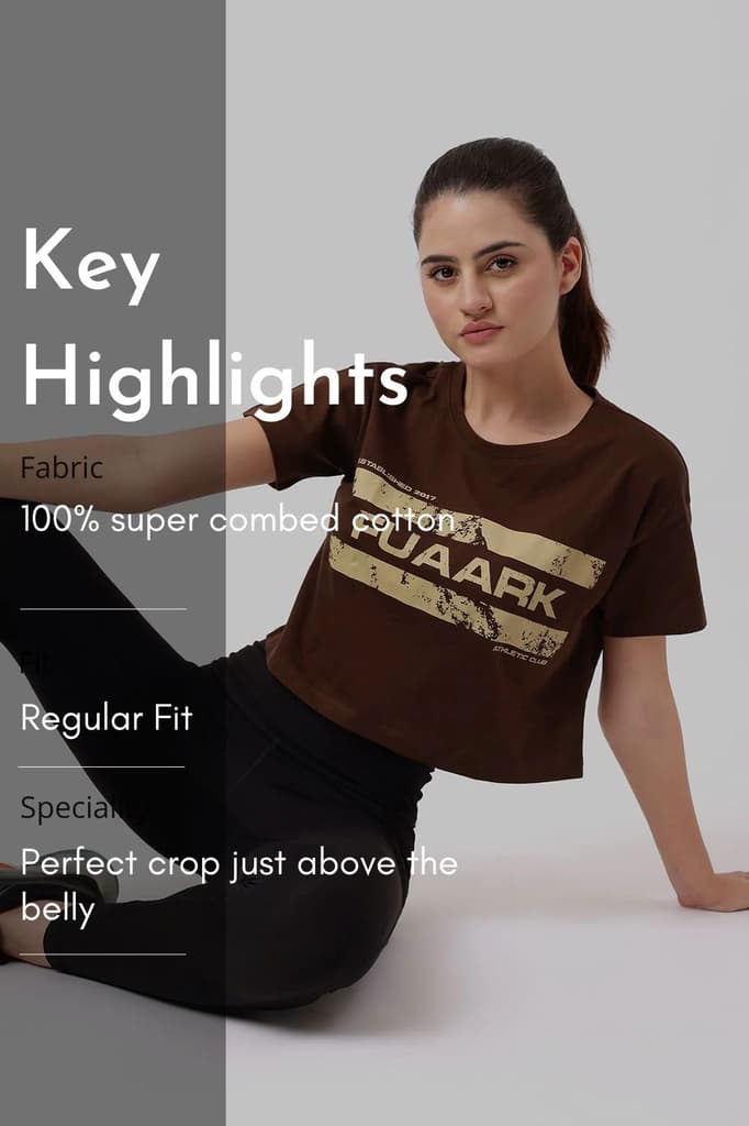 Brisk Fuaark Cotton Crop Top Coffee — photo 6