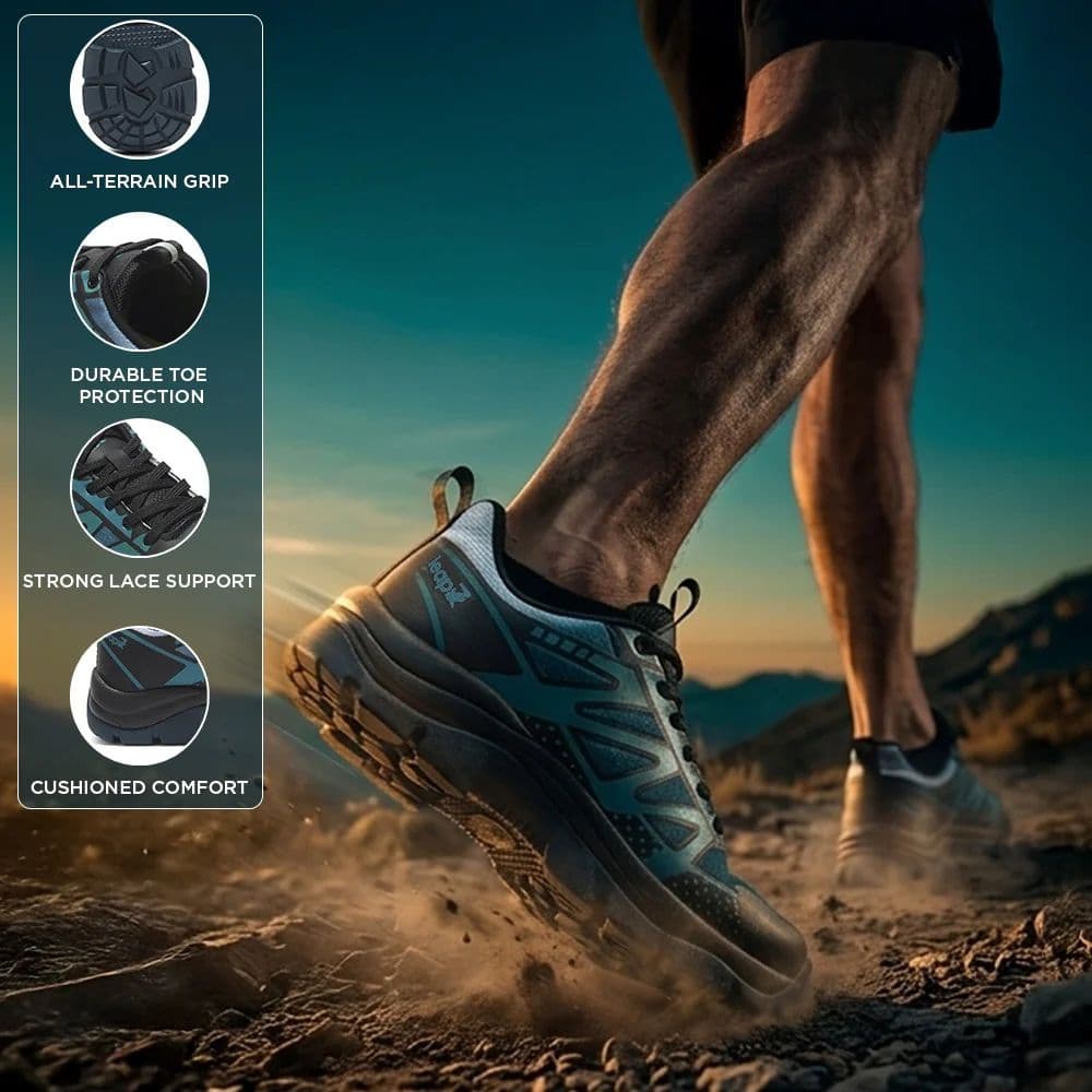 Leap7X ENDUVERS1E Black Sports Lacing Running Shoes for Men by Liberty — photo 3