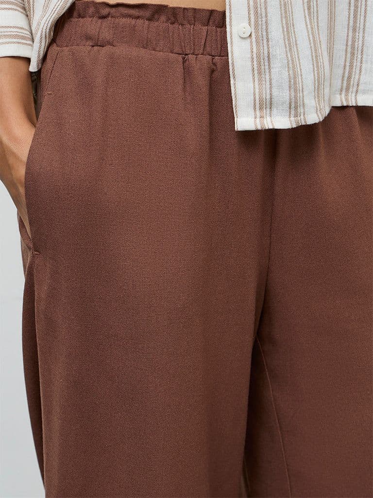 LOV Dark Brown High-Rise Pants — photo 3