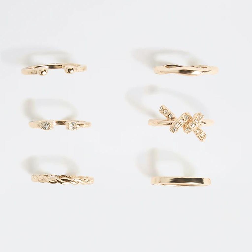 Westside Accessories Gold Knot Stack Rings - Pack of 6