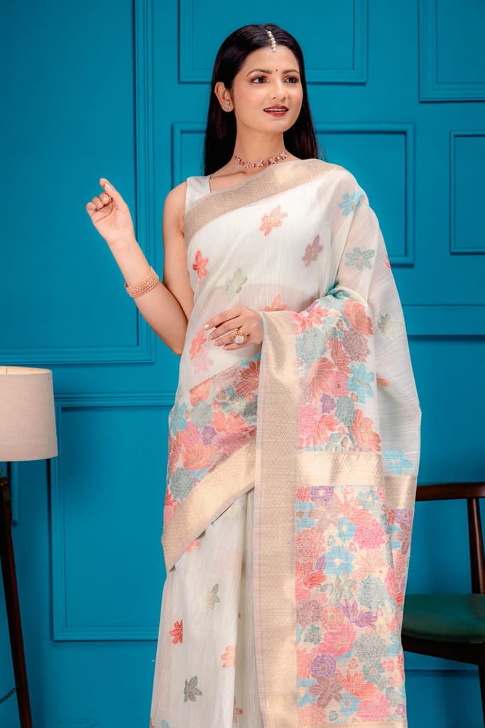 Mimosa Women's Woven Design Banarasi Style Art Silk Saree With Blouse Piece : SA00001785RMFREE — photo 2