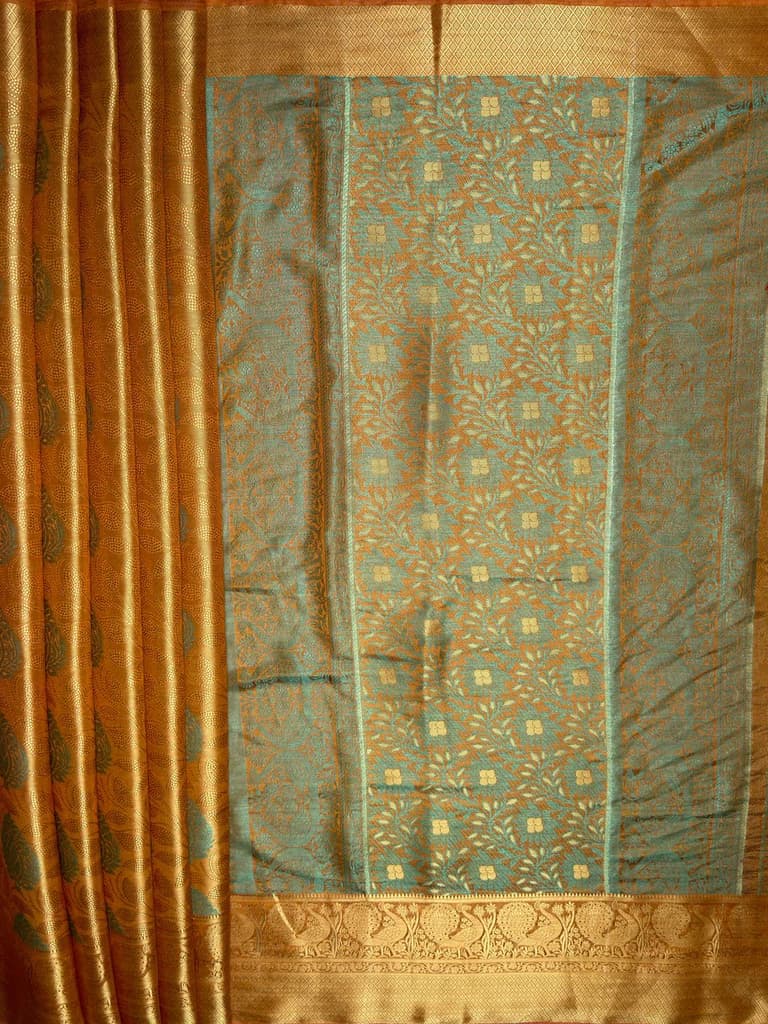 MIMOSA Women's Woven Design Kanjivaram Style Art Silk Saree with Blouse Piece - Mustard ( SA00003145MSFREE ) — photo 7