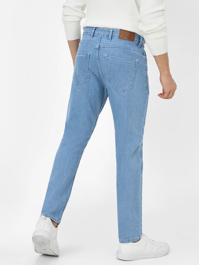 Men's Light Blue Slim Fit Denim Jeans Stretchable — photo 4