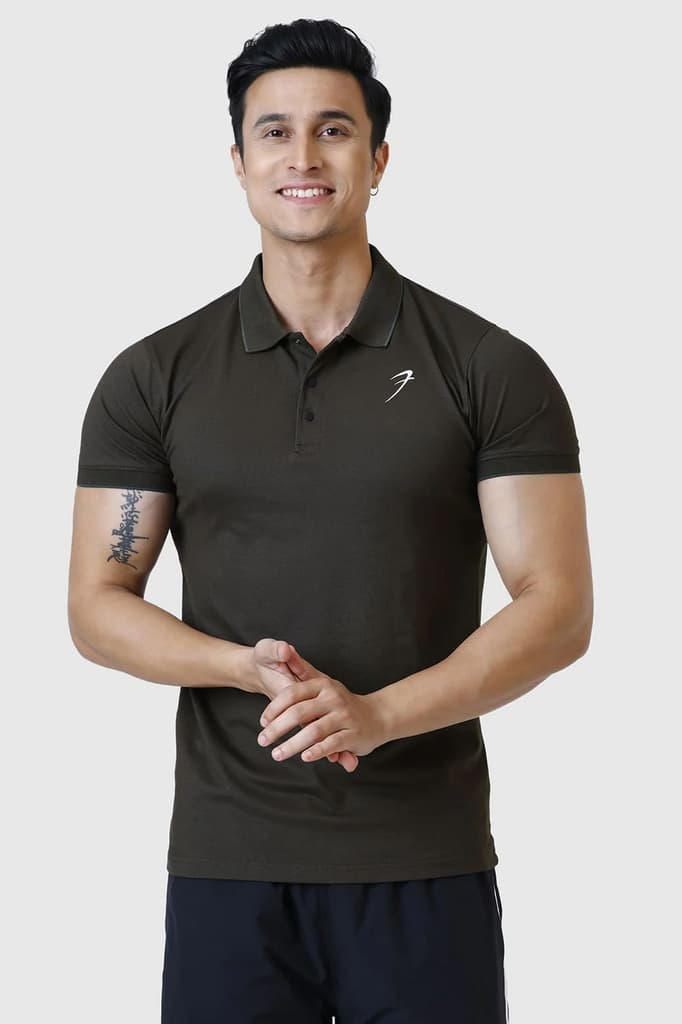 Aura Polo T-shirt Olive — S