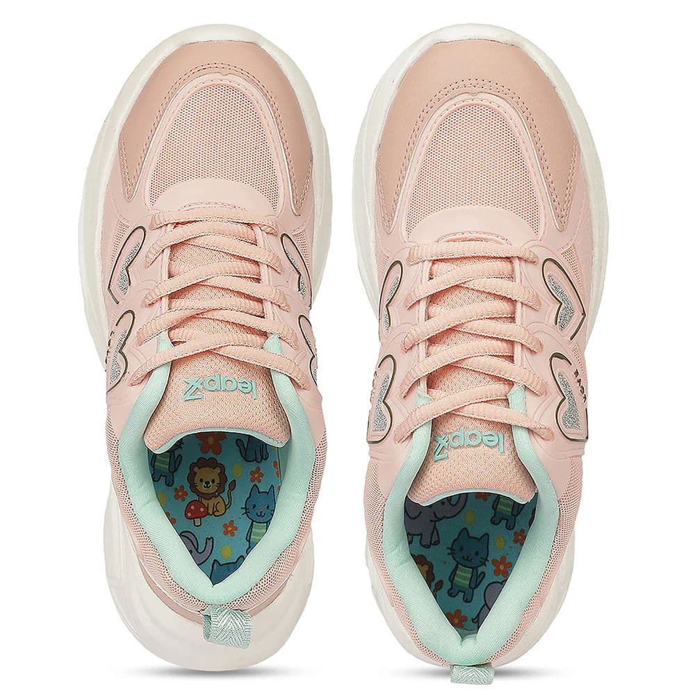 Leap7X WALTER-1L Peach Sports Non lacing Walking Shoes for Kids by Liberty — photo 8
