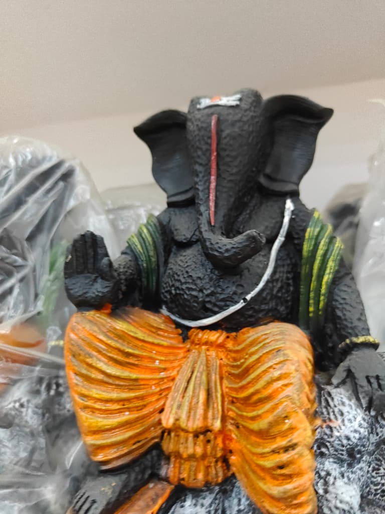 Black Gan Statue | Religious Decoration | Ganesha | Black