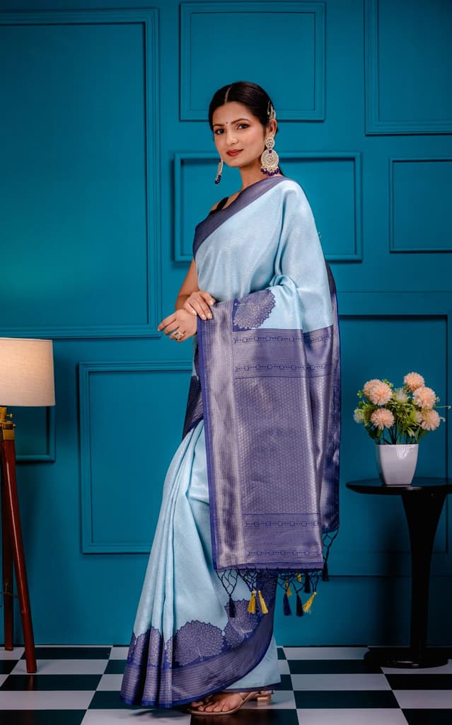 Mimosa Women's Woven Design Banarasi Style Art Silk Saree With Blouse Piece : SA00001803SFFREE — photo 4