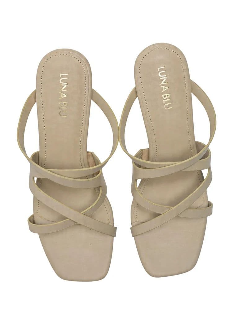 LUNA BLU Ivory Strappy Kitten Heel Sandals — photo 3