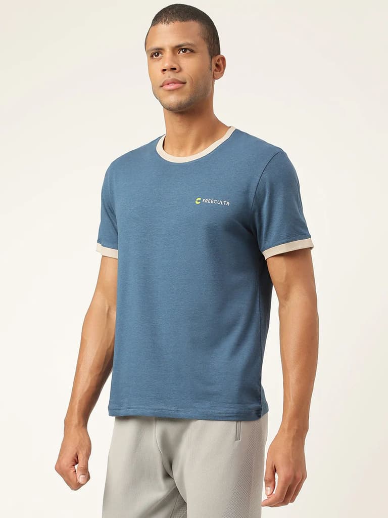 Sapphire Blue Men's Organic Bamboo Casual Tees - Crew Neck (Pack Of 1) — photo 3