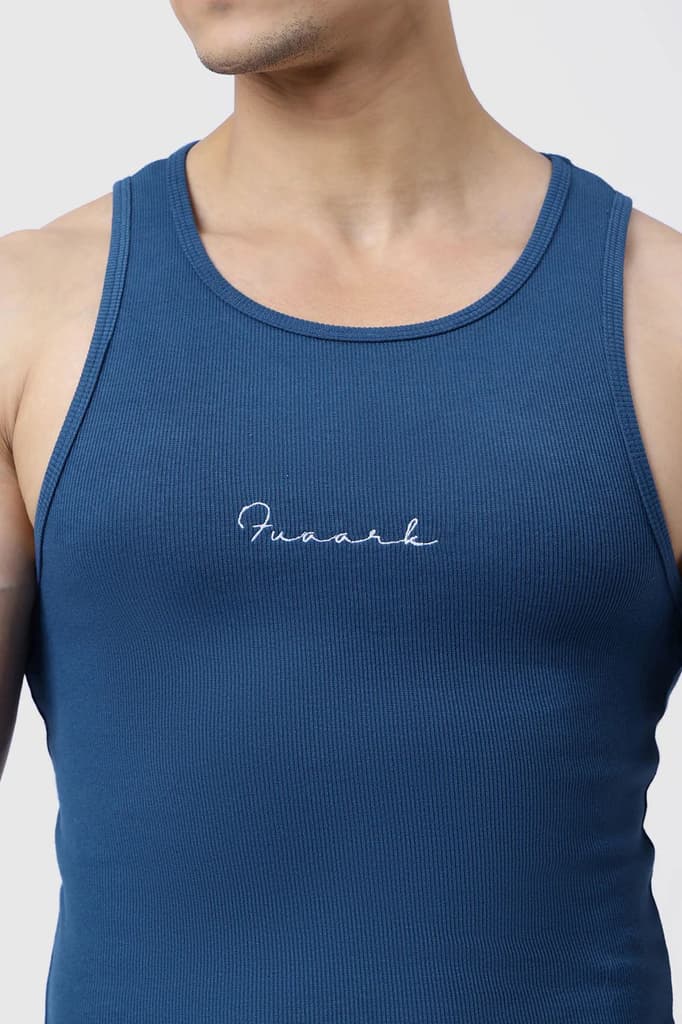 Ribbed Tank Teal — photo 4