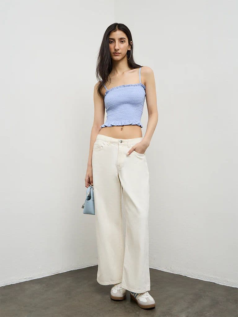 Nuon Light Blue Smocked Top — photo 2