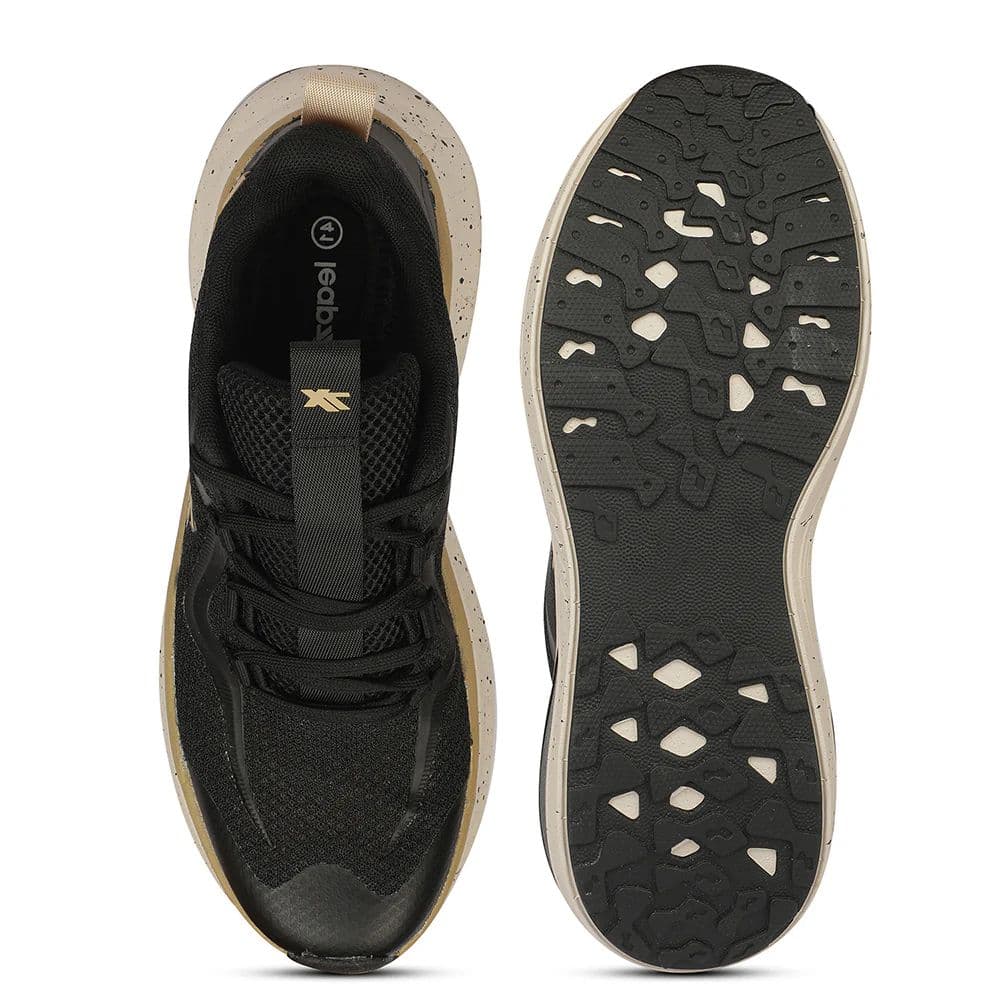 Leap7X ZQ-WFM-07 Black Sports Non Lacing Walking Shoes for Men by Liberty — photo 3