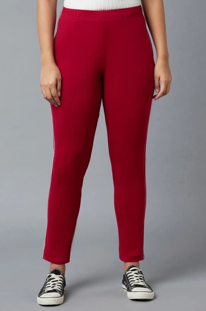 Brown Ankle Length Jersy Pants