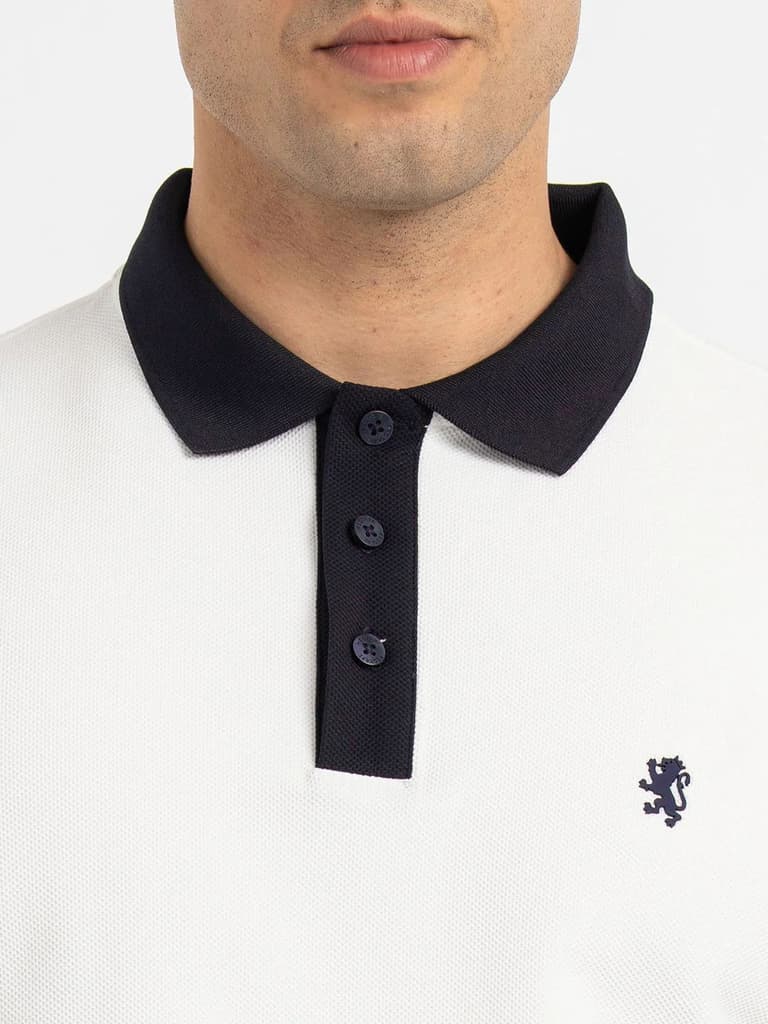 Polo T Shirts for Men in White | Half Sleeve T Shirt — photo 4