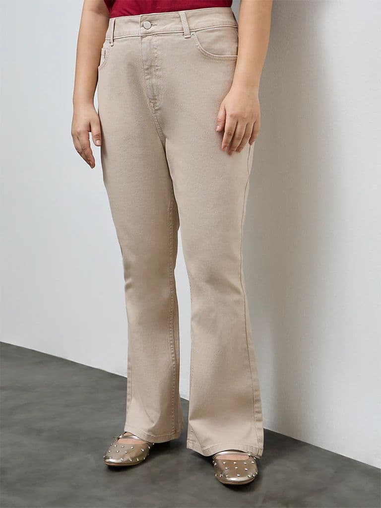 Gia Beige Bootcut High-Rise Jeans — photo 2