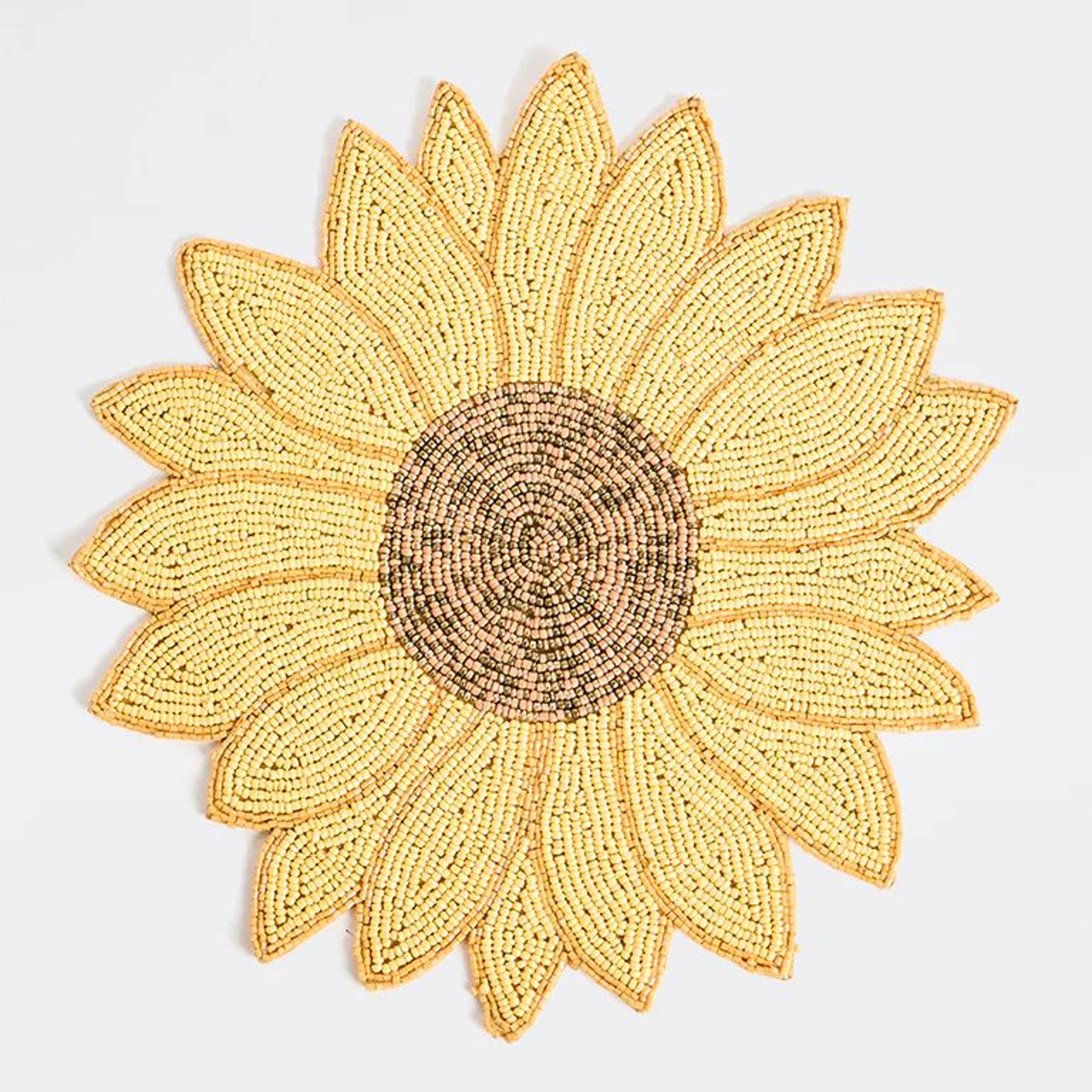 Westside Home Yellow Sunflower Beaded Placemat