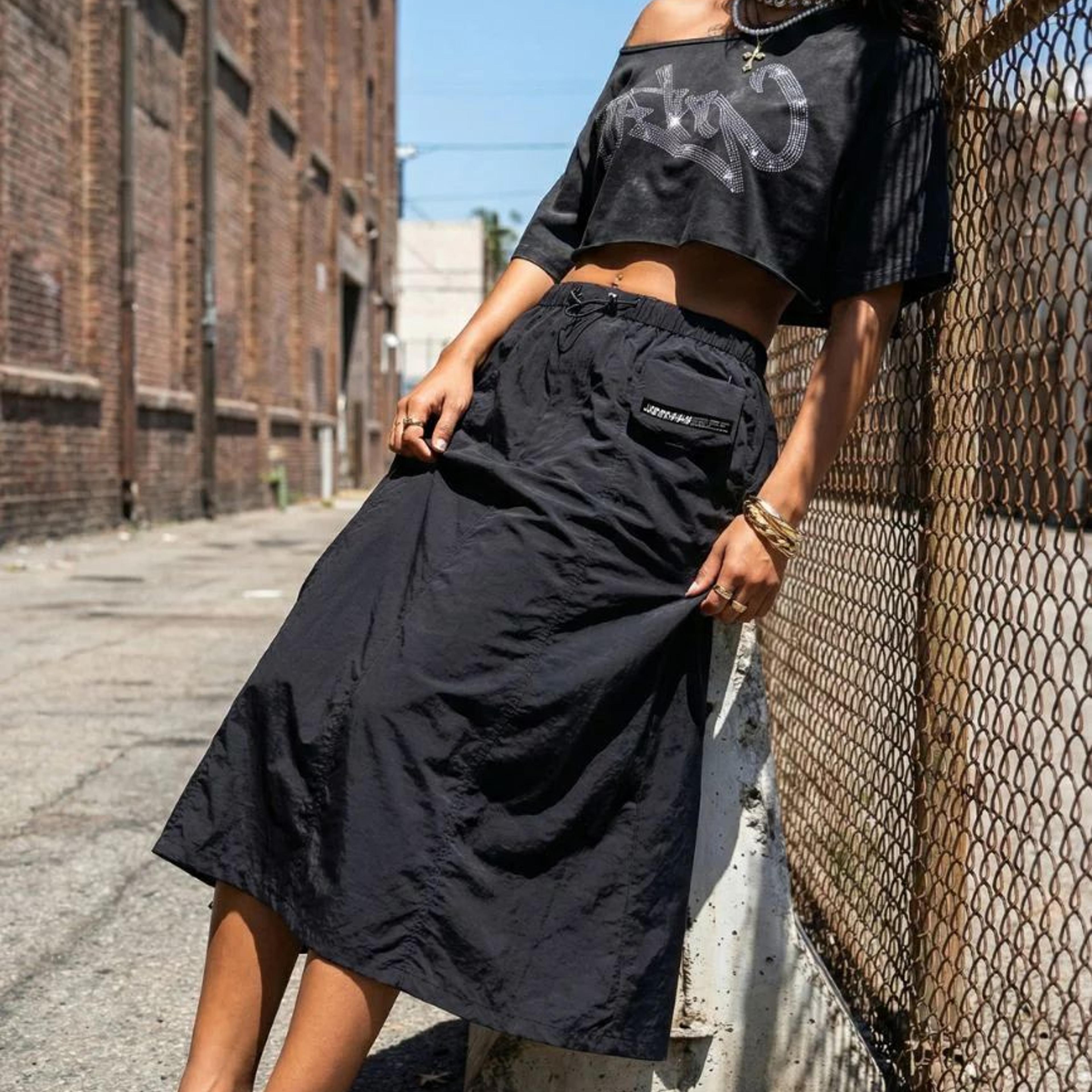 Cargo Parachute Skirt // Black